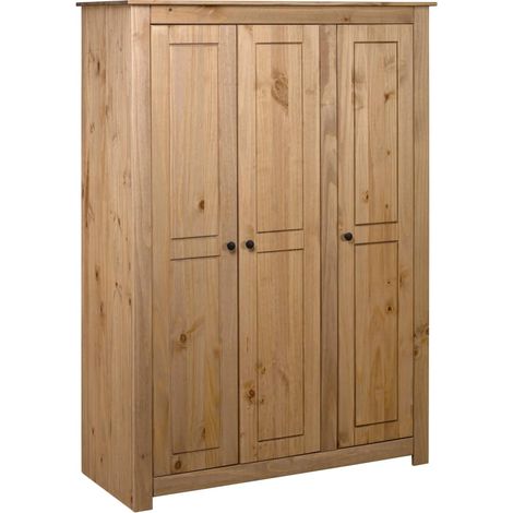 vidaXL Armadio a 3 Ante 118x50x171,5cm Legno di Pino Panama Range (1/5)