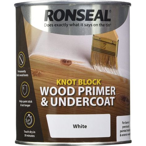 Ronseal Knot Block Wood Primer and Undercoat - White - 750ml