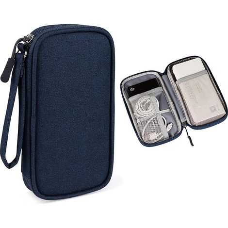 Étui double couche pour batterie externe, étui de transport pour batterie externe Romoss, Samsung, Anker 20000 mAh et 10000 mAh (bleu) (1/5)