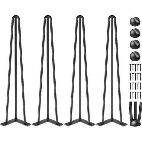Pieds de table en épingle à cheveux de 50,8 cm Ensemble de pieds de table en épingles 4 Pc Pieds de table en épingle à cheveux en acier avec 3 Tiges (1/5)