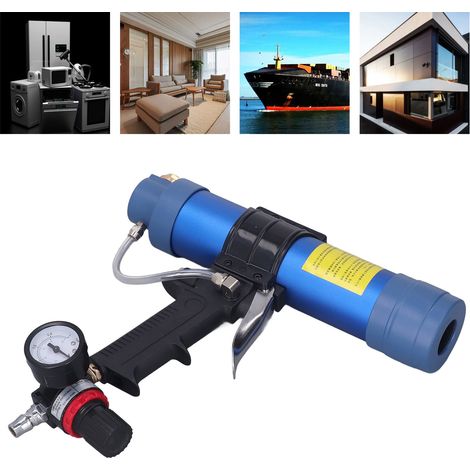 Pistolet à mastic silicone pneumatique avec variateur de vitesse, 310 ml, entrée d'air 1/4". (1/5)