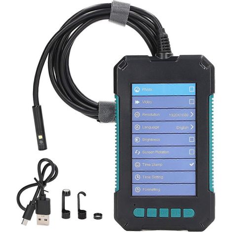 Digitales Endoskop mit 8-mm-Objektiv, 4,3-Zoll-IPS-Bildschirm, industrielle Inspektionskamera mit LED-Beleuchtung, 5 V DC, 5 m