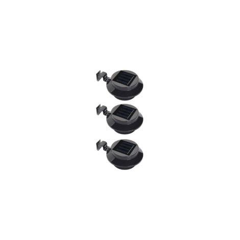 Pack de 3 Lampes Solaires pour Gouttière, Éclairez Votre Jardin ou Terrasse Facilement(Avec vis de fixation) - Crezuo