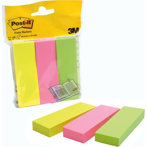 3M 671-3 pouch autoadesiva Rettangolo Verde, Rosa, Giallo 100 fogli Autoadesivo (1/2)