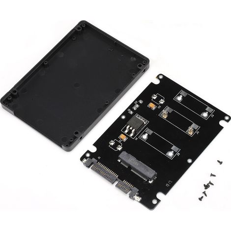 Adaptateur Mini PCIe/mSATA SSD vers SATA 2,5 pouces, boîtier externe pour disque dur d'ordinateur portable (Noir) (1/5)