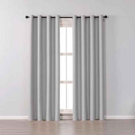 Thermal Blackout Curtain, One Piece, Eyelet Window Decoration for Living Room and Bedroom, 132 x 213 cm, Light Grey