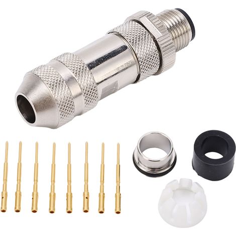 Connecteur de capteur M12 à 8 broches, mâle droit, pour câble aviation, adaptateur de borne pour voiture, camping-car ou bateau