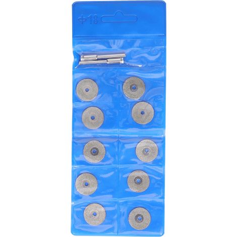 10 disques diamantés fins de coupe et meulage pour bois, métal, pierre - Tige 18mm / 0.7in - Roues abrasives circulaires (1/5)