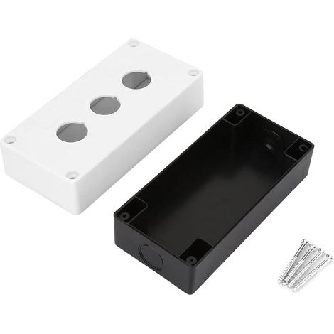 Boîtier de Commande à Bouton 22mm Trois Trous Étanche IP65 Boîtier de Protection Jaune et Blanc pour Automatisation Industrielle et Contrôle Électrique Poids 169g (1/3)