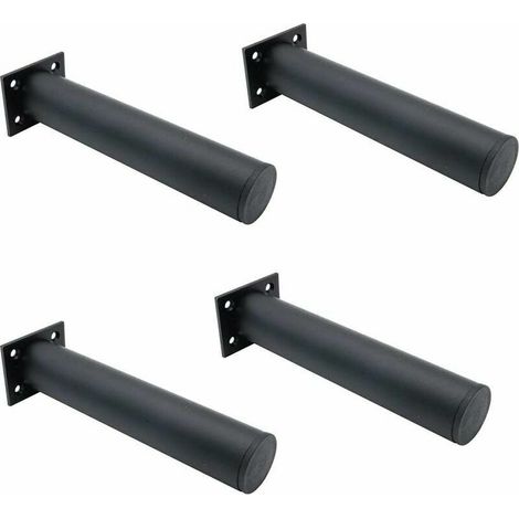 Ensemble de 4 pieds de meubles réglables noir mat , en alliage d'aluminium 38x200 mm, pieds de meuble TV pour table basse d'armoire, pied de support pour canapé de meuble