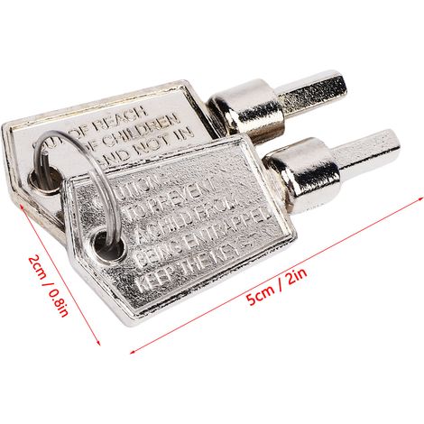 Ortviai Clé de congélateur en alliage d'aluminium – 2 pièces, forme pentagonale, pour portes vitrées de réfrigérateurs et armoires (1/4)
