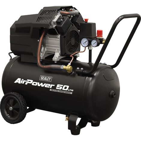 Sealey SAC5002 Air Compressor 50L V-Twin Oil Free Direct Drive 3hp (1/2)