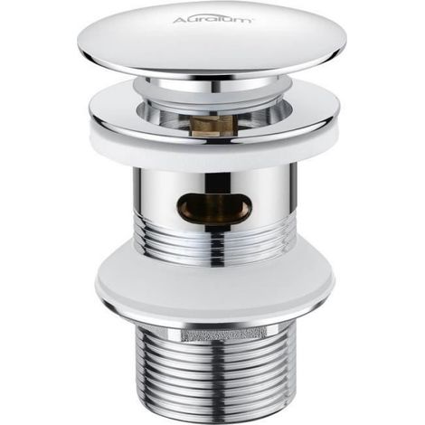 Bonde de Lavabo - Laiton Chromé - Avec Trop-Plein - Pop-up Automatique - Pour Trou de 41 à 55 mm - G1¼ - 80 mm (1/4)