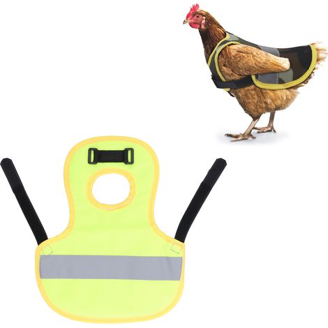 Gilet réfléchissant pour poules, canards et oies vêtements de protection nocturnes pour animaux de compagnie gilet thermique d'automne et d'hiver pour poules et canards vert fluorescent. (1/5)