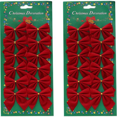 Noeuds de Noël Grand nœud de sapin de Noël Décorations de sapin de Noël, rouge (1/2)