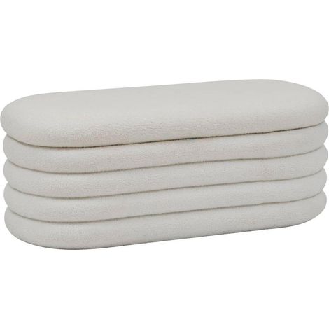 Banc Coffre Bouclette "Giulia" 110cm Blanc