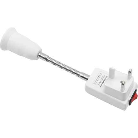Support de Douille Adaptateur E27 Flexible à 360°, Adaptateur d'ampoule, Base de Lampe avec Interrupteur Marche/arrêt des Appliques murales, Lampe d'extension convertisseur de Support à vis (1/5)