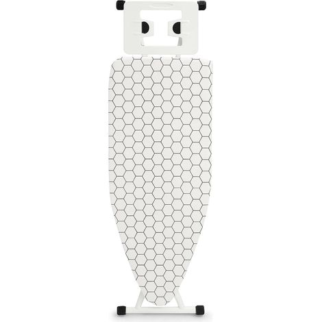 Ironing Board Universal Extra Wide Iron Board with Silicon Iron Rest Ironing boards Large Adjustment Height Lightweight Large Table TopIron Board Foldable Non Slip (White Square Pattern)