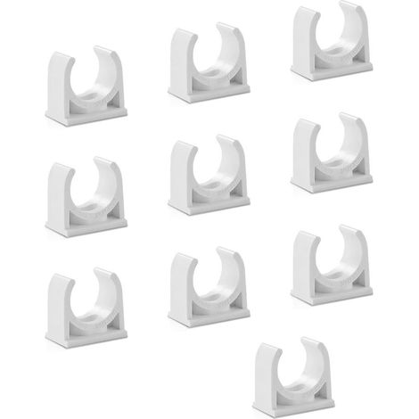 10PCS 40mm U Type Colliers de Tuyau Conduit Raccords Blanc (1/5)