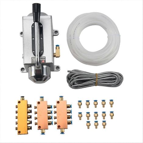ensemble de pompe à huile de lubrification manuelle pour routeur CNC, pompe de lubrification électromagnétique (1/5)
