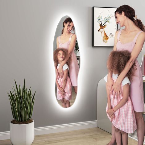 Miroir mural complet 120x40 cm transparente avec LED avec éclairage 3 couleurs, fonction mémoire (1/4)