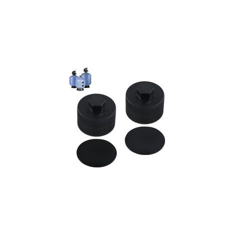 Lot de 2 bouchons de vidange pour filtre à sable de piscine, pièces de rechange avec joint d'étanchéité pour piscine et spa Sand Dollar (1/5)