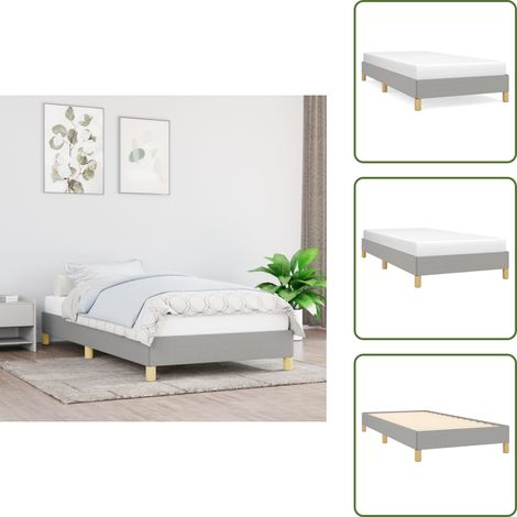 Cama gris claro - vidaXL Estructura de cama sin colchón tela gris claro 90x200 cm - Cama de madera contrachapada