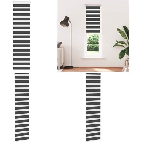 vidaXL Zebrarollo Schwarz 65x200 cm Stoffbreite 60,9 cm Polyester (1/5)