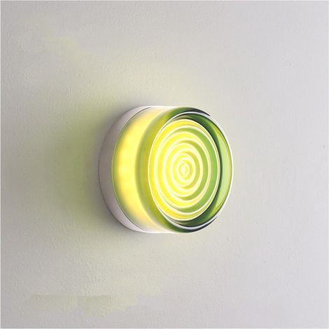Lampada da parete nordica in acrilico semplice, impermeabile, luce tricolore, stile C verde, lampada da parete per camera da letto, comodino, corridoio, balcone e soffitto (1/5)