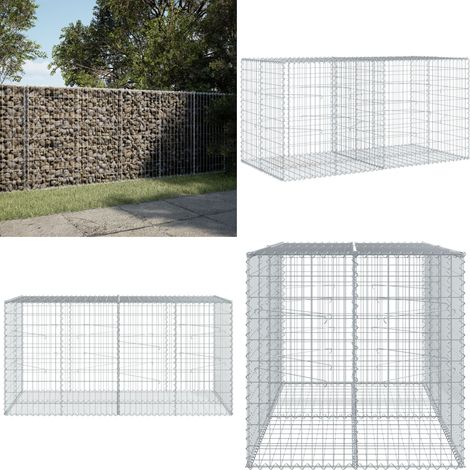 vidaXL Panier gabion avec couvercle 200x100x100 cm fer galvanisé (1/5)