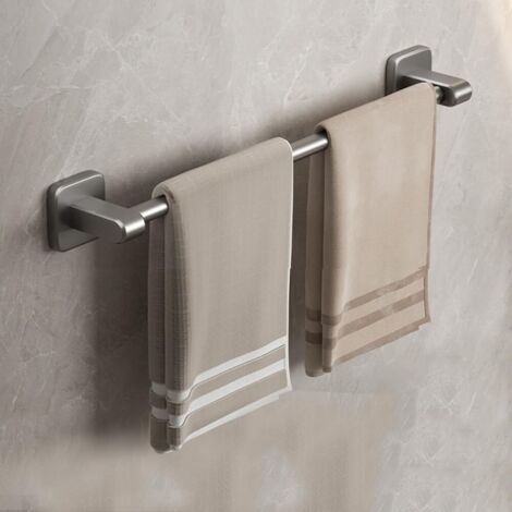 40 cm Barres Porte-Serviettes Aluminium Support de Serviettes, Porte-Serviettes Bar Supports de Salle de Bain, Porte Serviette Mural sans Percage pour Salle de Bain Cuisine Maison (Gris) (1/5)