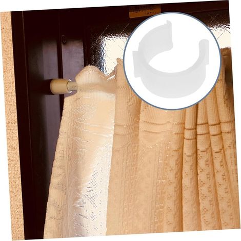 4 supports à clip adhésifs pour murs de fond/trouettes à rideaux, universellement compatibles, résistants aux rayures et à installation dissimulée. (1/5)