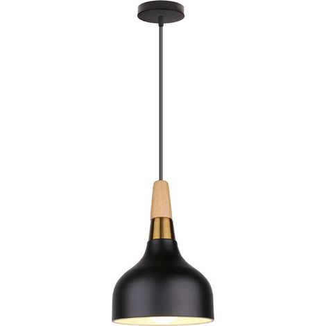 Suspension moderne Ø15 cm, suspension industrielle (noire), suspension vintage nordique pour café, bar, restaurant (1/5)