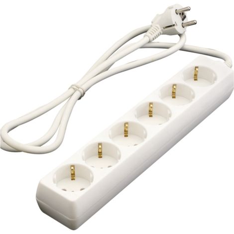 Base enchufe DUOLEC múltiple con cable. 6 tomas -