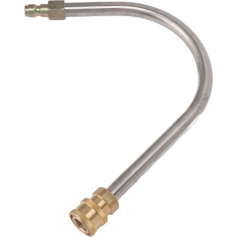 Tige de rallonge pour nettoyeur haute pression acier inoxydable laiton 4000psi raccord rapide 1/4 pouce lance de pulvérisation incurvée en U pour remplacement (1/5)
