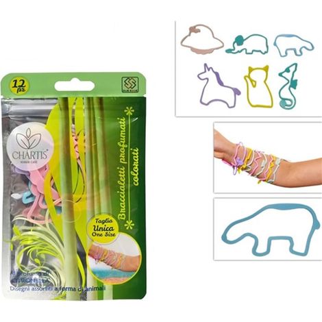TrAdE Shop Traesio - Set 24pz Da 12 Braccialetti Animaletti Profumati Citronella Repellente Antizanzare 639658a - (1/2)