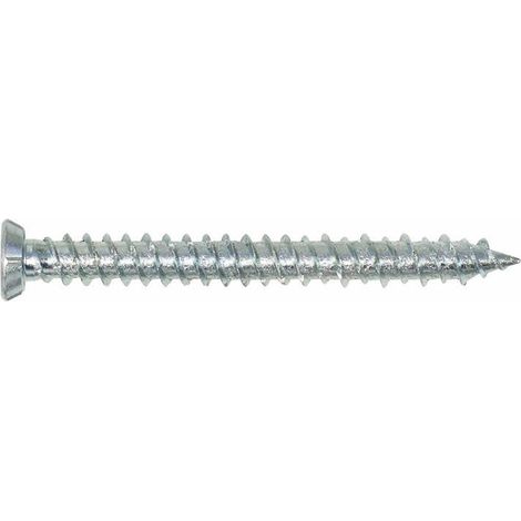 Boite de 100 - Vis à béton - Tête plate - Empreinte Torx - Zinguée 7,5 x 122 Ø6 - Boite de 100
