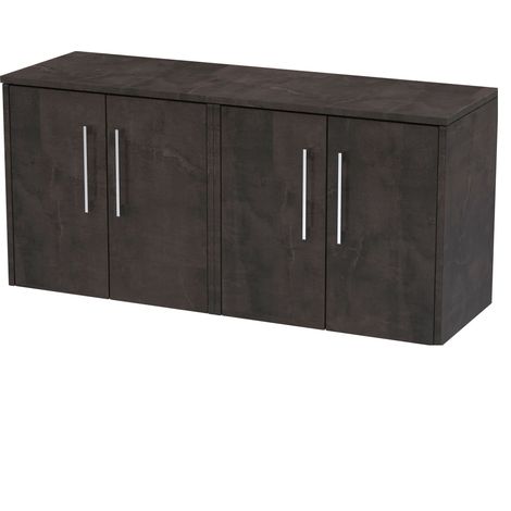 Winshill Contemporary Wall Hung Vanity Unit with Worktop, 1200mm