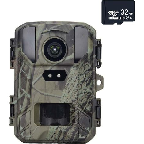 Caméra Faune Sauvage 4K MiNi800 Mini Caméra De Chasse À La Faune 50MP Suivi des Sentiers Étanche HD Vision Nocturne Piège Photo Infrarouge avec Voiture 256GB Fiable Précise(with 32GB Card) (1/5)