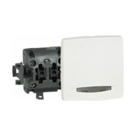 Bouton poussoir à voyant Legrand Otéo Réf. 086105 6A Blanc RAL 9003 (1/4)