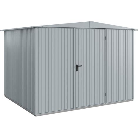 Hörmann Metall-Gerätehaus Berry Classic mit Satteldach Typ 3, 324 x 248 cm, fenstergrau, 8 m², 1-flüglige Tür (1/5)