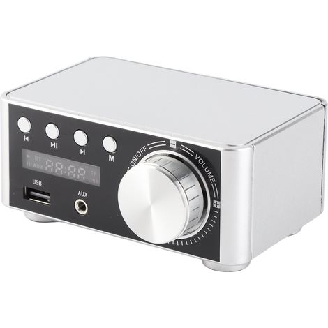 Silberner Bluetooth-Leistungsverstärker, digitaler Bluetooth-Leistungsverstärker der Klasse D, HiFi-Leistungsverstärker in audiophiler Qualität, verlustfreier MP3-Player (1/5)
