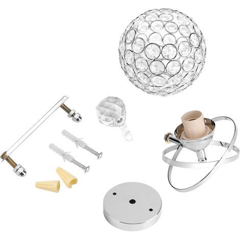 Rosvola Applique murale en cristal, lampes, avec accessoires d'installation, lampe montée, douille E27, salle de bain, chambre de bébé, chambre à coucher, escaliers (1/5)