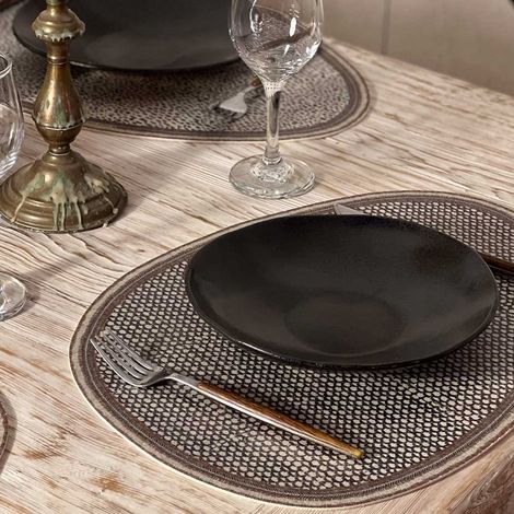 Set de Table Oval Beija Flor Tribal effet Tissage modèle Scales (1/3)
