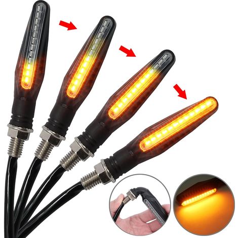 Clignotants Moto - Lot de 4 - LED 12V - Étanche IP65 - Lumière Ambre - Universel Scooter (1/5)
