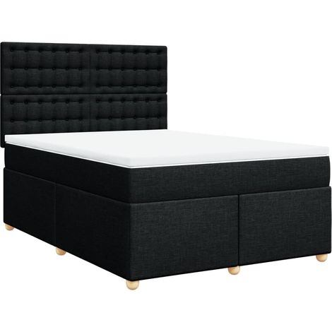 Maison Exclusive - Boxspringbett mit Matratze Schwarz 140x200 cm (1/5)
