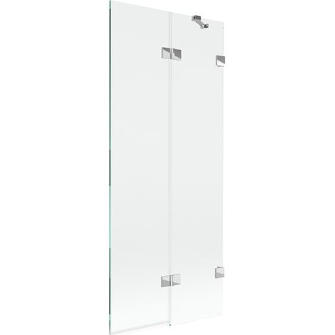Mexen Lunar paroi de baignoire 2 volets droite 80 x 150 cm, transparent, chromé - 897-080-100-01-00-P (1/5)