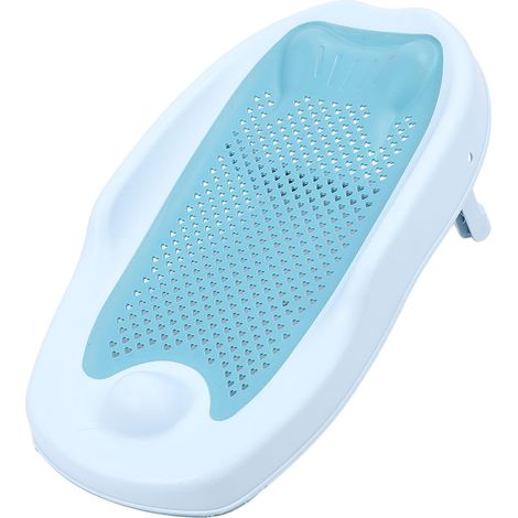 Baignoire Ergonomique pour bébé, Support de Bain Portable, Conçue avec un Filet en Silicone Bleu pour un Bain Sûr et Confortable (1/5)