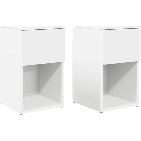 Maison Exclusive - Armadietto per letto 2 pcs Bianco 29 x 31,5 x 49 cm