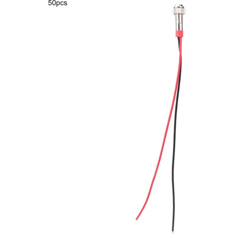 Lampe Indicateur LED - 50 Pièces - 6 mm - Vert - 12 V - Étanchéité IP65 - Pour Signalisation d'Alarme ou de Sécurité (1/5)
